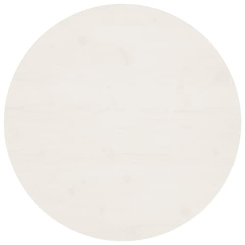 Bordsskiva vit Ø80x2,5 cm massiv furu