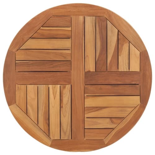 Bordsskiva i massiv teak rund 2,5 cm 70 cm