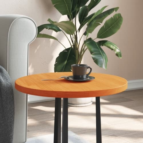 Bordsskiva rund vaxad brun Ø50x2,5 cm massiv furu