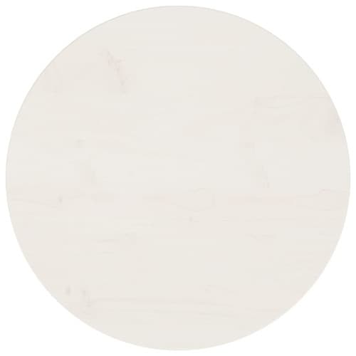 Bordsskiva vit Ø50x2,5 cm massiv furu