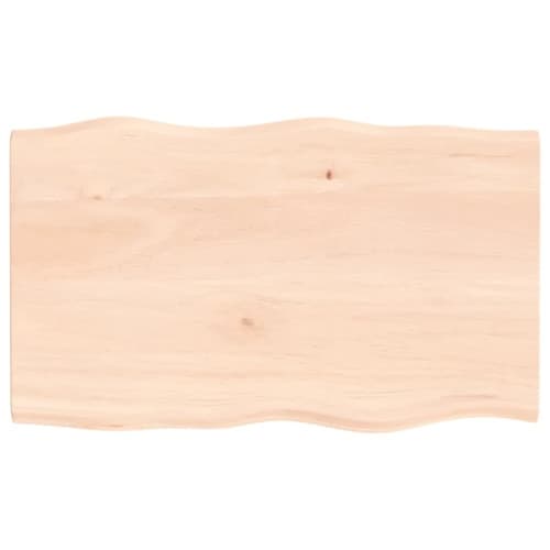 Bordsskiva 100x60x2 cm obehandlad massiv ek levande kant