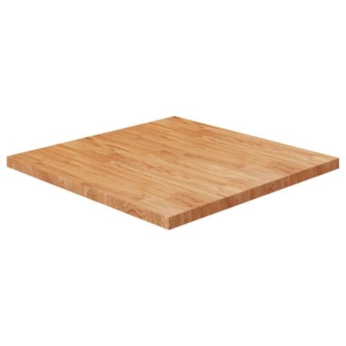 Fyrkantig bordsskiva ljusbrun 90 x 90 x 4cm behandlad massiv ek