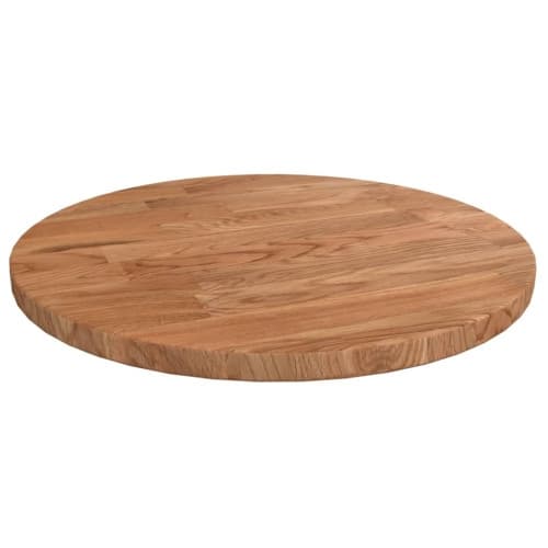 Rund bordsskiva ljusbrun Ø30x1,5 cm behandlad massiv ek