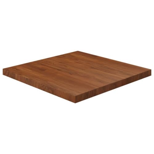 Fyrkantig bordsskiva mörkbrun 70x70x4cm behandlad massiv ek
