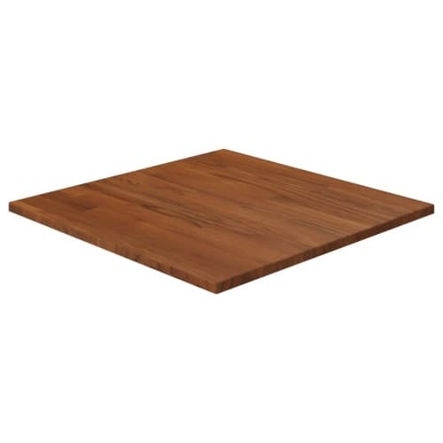 Fyrkantig bordsskiva mörkbrun 50x50x1,5cm behandlad massiv ek