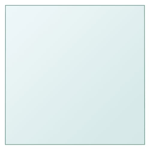 Bordsskiva genomskinlig 50x50 cm härdat glas