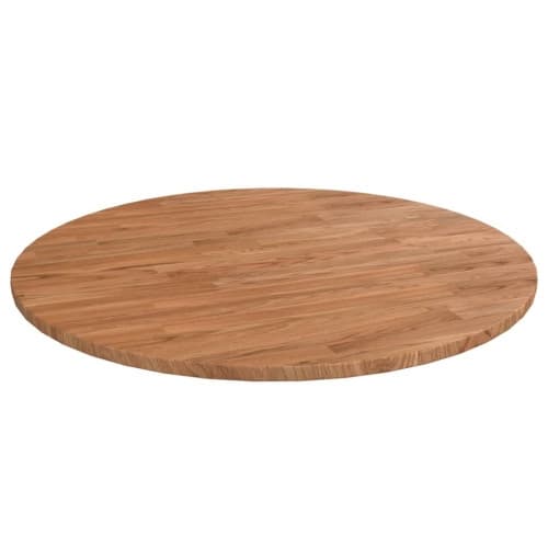 Rund bordsskiva ljusbrun Ø80x1,5 cm behandlad massiv ek