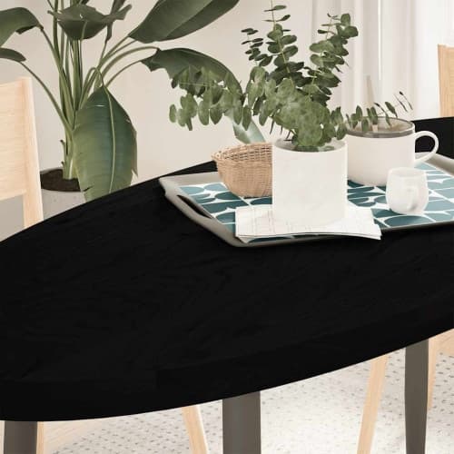 Bordsskiva mörkbrun 140x60x4 cm massiv ek oval