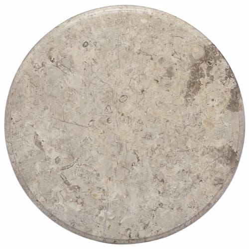Bordsskiva grå Ø50x2,5 cm marmor