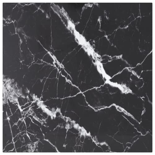 Bordsskiva svart 50x50 cm 6 mm härdat glas med marmortextur
