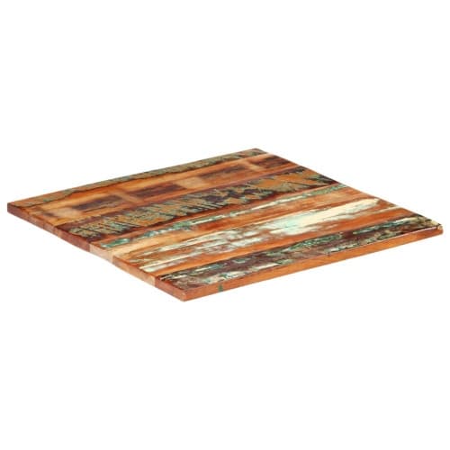 Fyrkantig bordsskiva 80x80 cm 25-27 mm massivt återvunnet trä