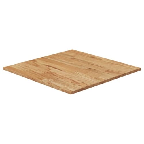Fyrkantig bordsskiva ljusbrun 70x70x1,5cm behandlad massiv ek