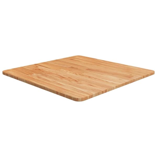 Fyrkantig bordsskiva ljusbrun 60x60x1,5cm behandlad massiv ek