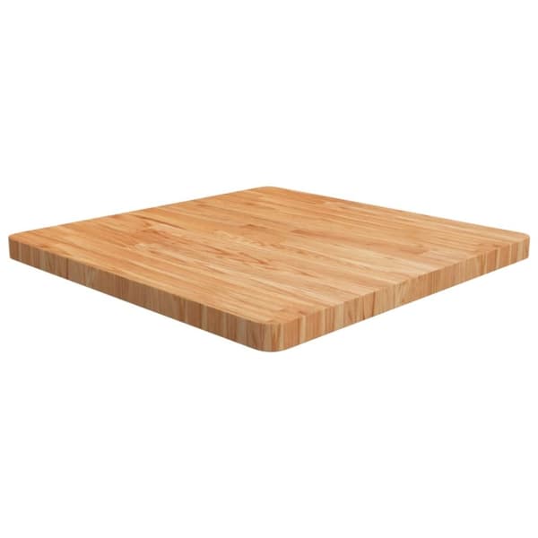Fyrkantig bordsskiva ljusbrun 70 x 70 x 4cm behandlad massiv ek