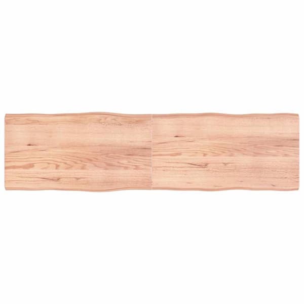 Bordsskiva ljusbrun 220x60x(2-6) cm massivt trä levande kant