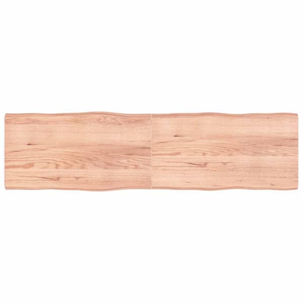 Bordsskiva ljusbrun 220x60x(2-6) cm massivt trä levande kant