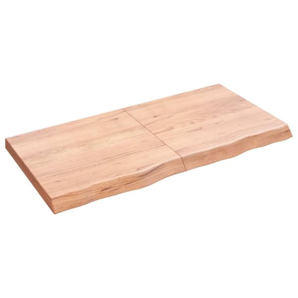 Bordsskiva ljusbrun 120x60x(2-6) cm behandlad massiv ek