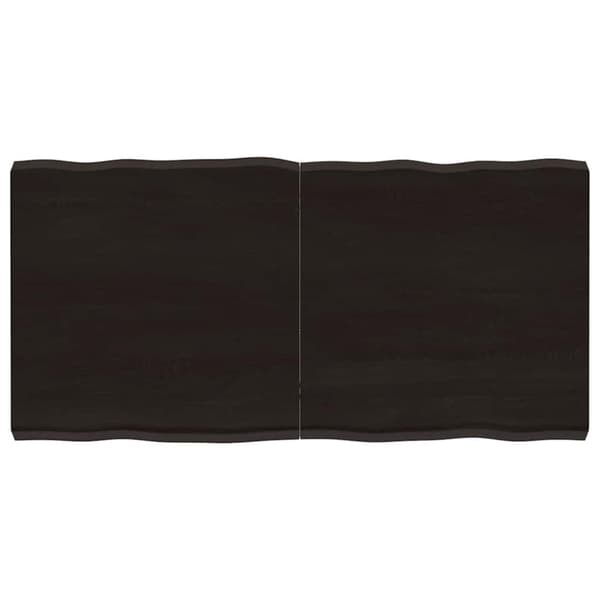 Bordsskiva mörkbrun 120x60x(2-6) cm massivt trä levande kant
