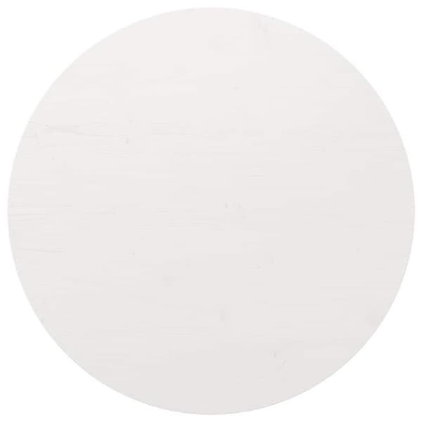 Bordsskiva rund vit Ø80x3 cm massiv furu