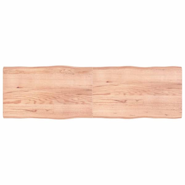 Bordsskiva ljusbrun 200x60x(2-6) cm massivt trä levande kant