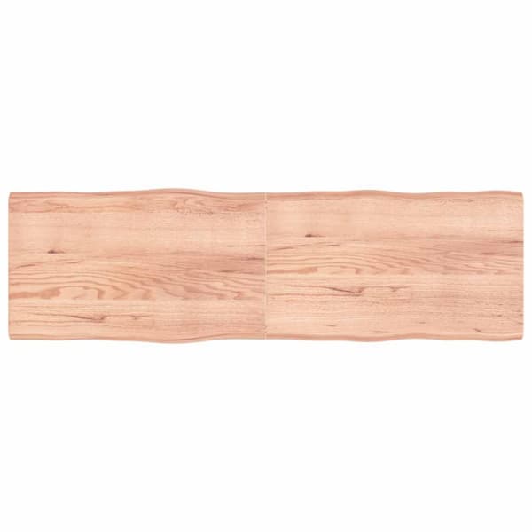 Bordsskiva ljusbrun 200x60x(2-6) cm massivt trä levande kant