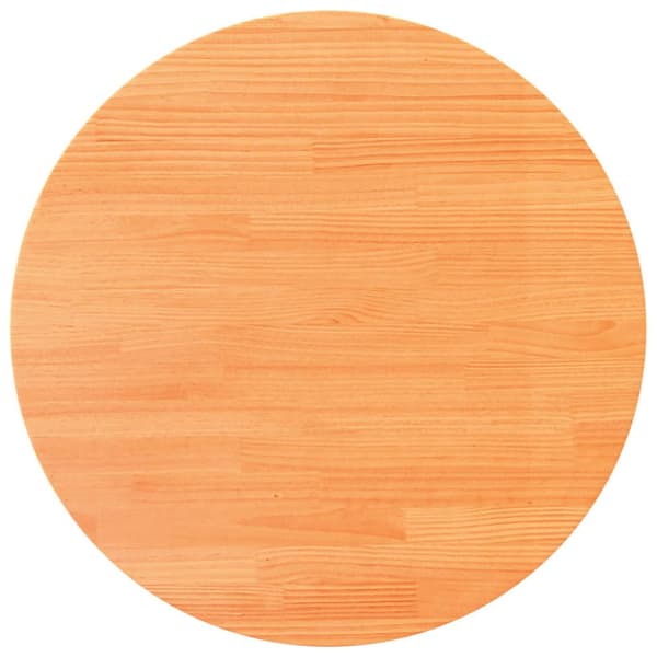 Bordsskiva rund vaxad brun Ø90x2,5 cm massiv furu