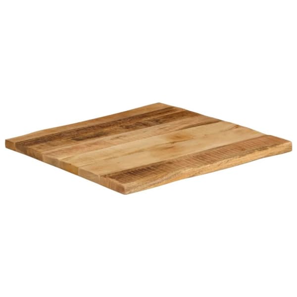 Bordsskiva 40x40x2,5 cm levande kant massivt grovt mangoträ