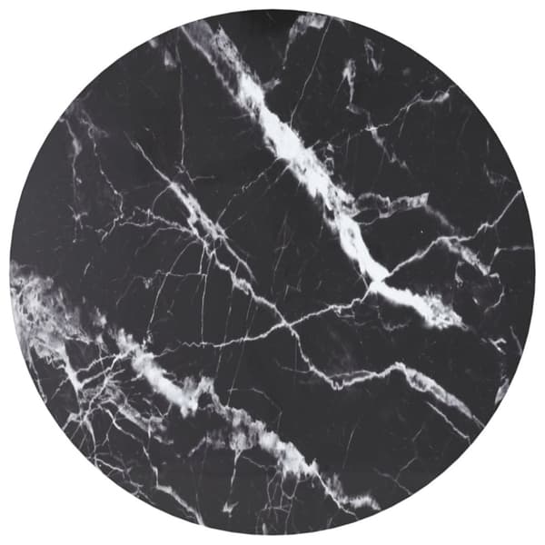 Bordsskiva svart Ø40x0,8 cm härdat glas med marmortextur