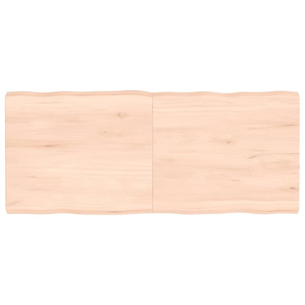 Bordsskiva 140x60x(2-6) cm obehandlad massiv ek levande kant