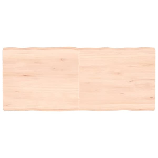 Bordsskiva 140x60x(2-6) cm obehandlad massiv ek levande kant