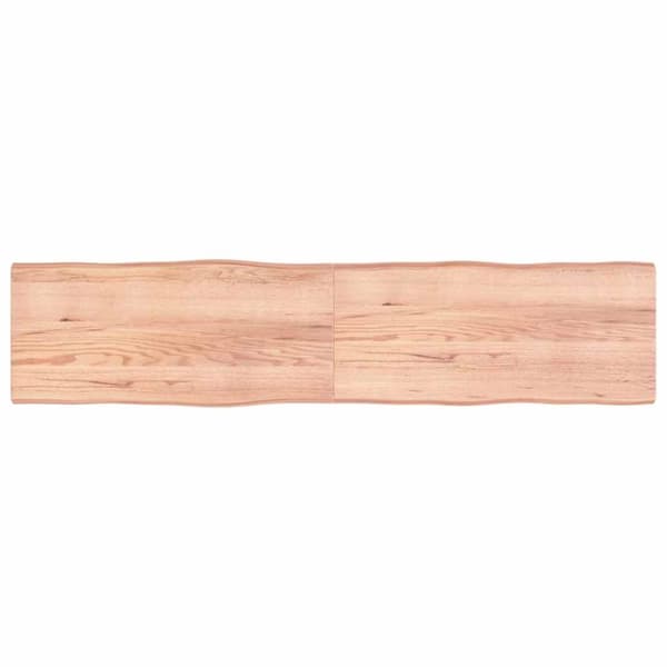 Bordsskiva ljusbrun 220x50x(2-4) cm massivt trä levande kant