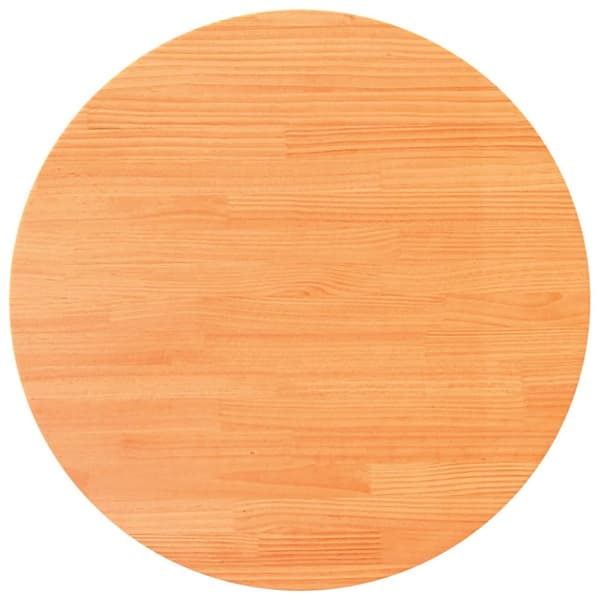 Bordsskiva rund vaxad brun Ø80x2,5 cm massiv furu