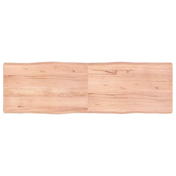 Bordsskiva ljusbrun 160x50x(2-6) cm massivt trä levande kant