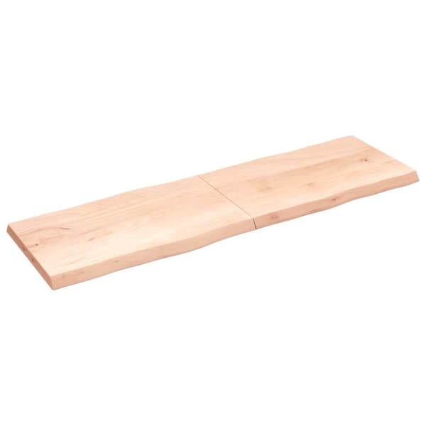 Bordsskiva 200x60x(2-6) cm obehandlad massiv ek levande kant