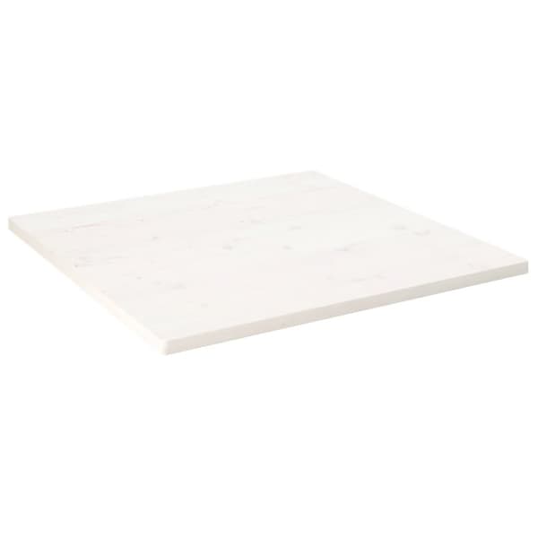 Bordsskiva vit 90x90x2,5 cm massiv furu fyrkantig