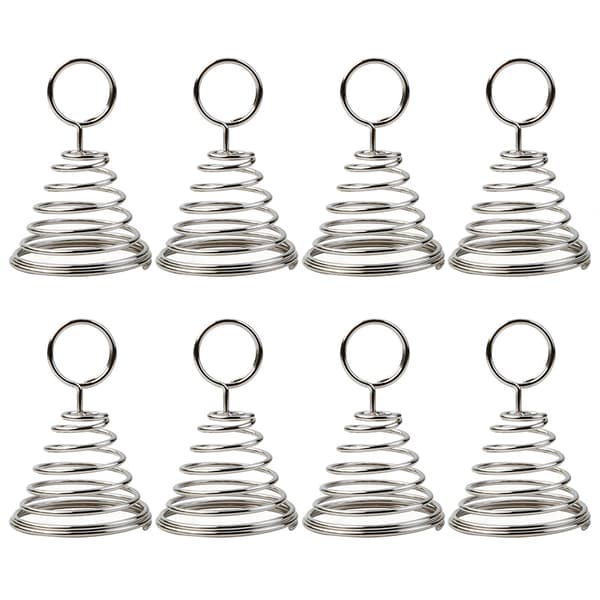 10-pack fjäderbas runda pappersklämmor Memohållare Anteckningshållare Silver