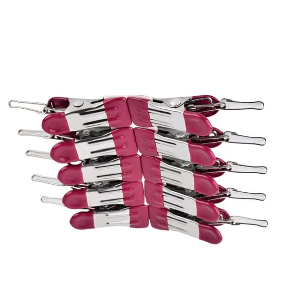 INF 10-pack rostfritt stål dubbelhövdade gummibelagda clips