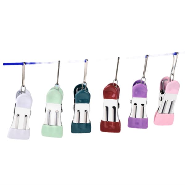 INF 10-pack rostfritt stål dubbelhövdade gummibelagda clips