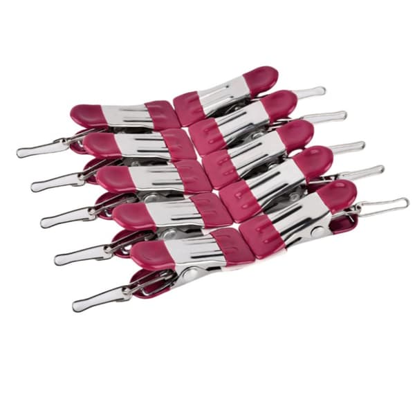 INF 10-pack rostfritt stål dubbelhövdade gummibelagda clips