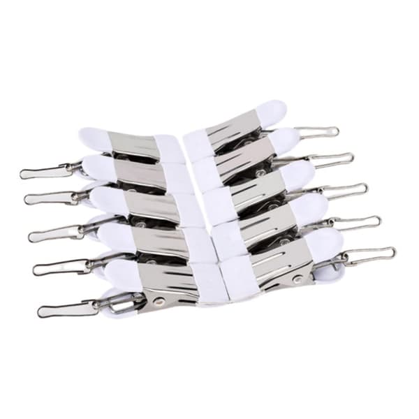 INF 10-pack rostfritt stål dubbelhövdade gummibelagda clips