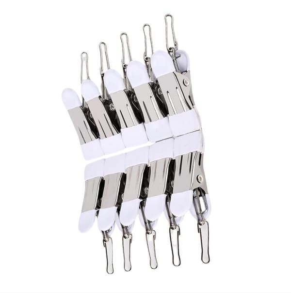 INF 10-pack rostfritt stål dubbelhövdade gummibelagda clips