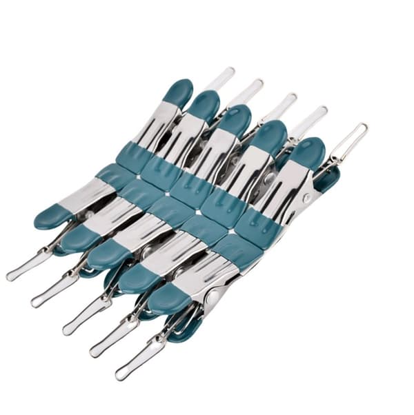 INF 10-pack rostfritt stål dubbelhövdade gummibelagda clips