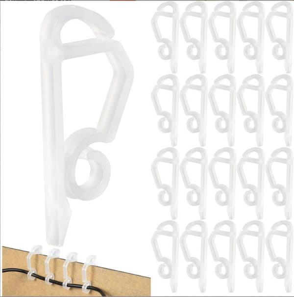 INF 50 Pack Outdoor Light Clips for lysslynge, juledekorasjon, fest Hvit