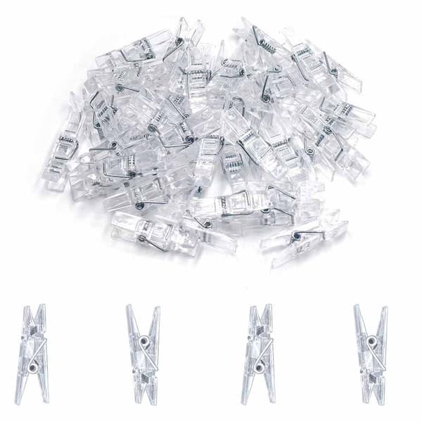 INF 30 pakke mini klar plast fotoklesnåler
