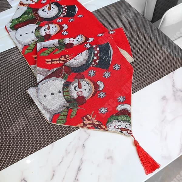 TD® juldekoration tillbehör bomull linne broderi jul bordslöpare kreativ europeisk jul soffbord dekoration duk