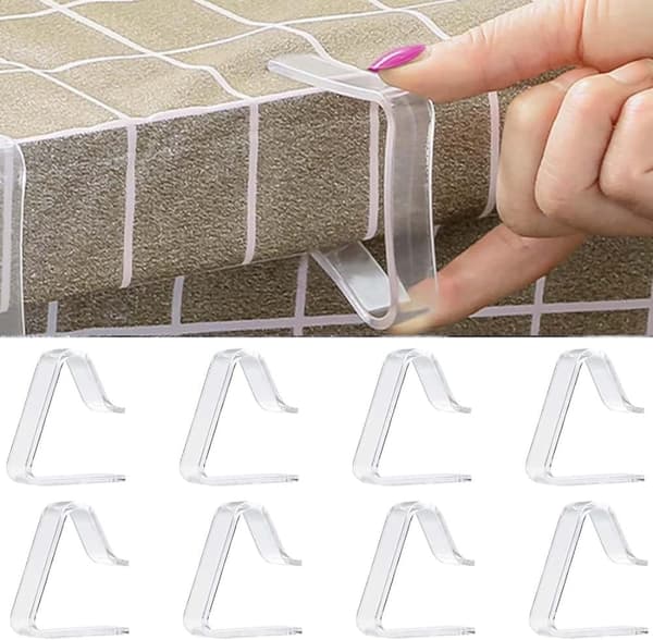 12stycken bordsdukar klämmor plast,  bordsdukhållare bordsskyddsklämmor för tjocka bord trädgårdsbord camping picknick