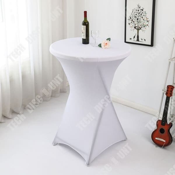 TD® 5 st vit barbordsduk 80*110cm bar bankettduk rund cocktailbordsduk elastisk duk