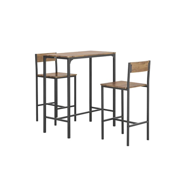 SoBuy Baaripöytä ja 2 baarituolit Ruokailuryhmä 2 hengelle. puukuvio P89*L45*K100 cm, Enimmäiskuormitus: 150 kg/Baarituolit OGT03-XL