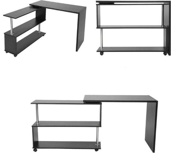 Datorkontor - Laptop Table - Computer Furniture - Computer Table on Wheels - Hoek Desk - 360? Roterbar - Idealisk för studentrum - också användbart so