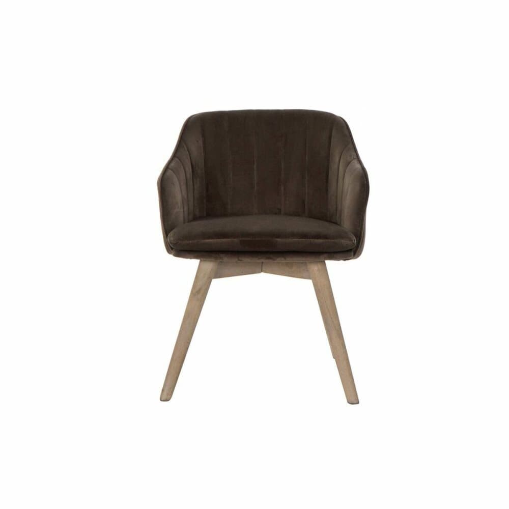 Stol DKD Home Decor Brun Gummiträ (56 x 55 x 70 cm)